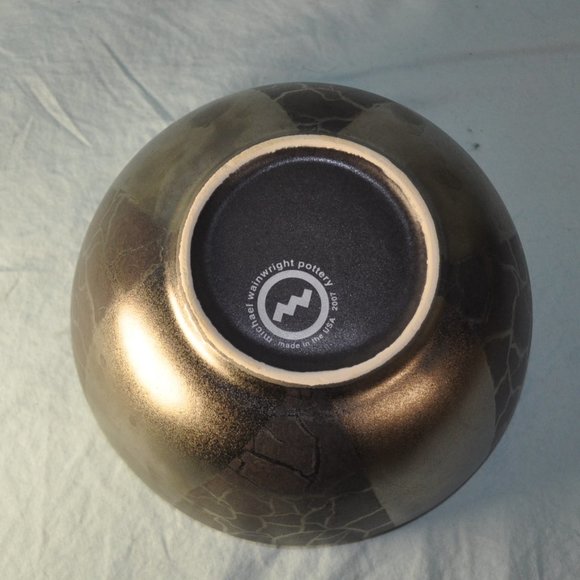 TWO signed 22 oz bowls 2007 Michael Wainwright ceramics grey (w1451) - Picture 15 of 16